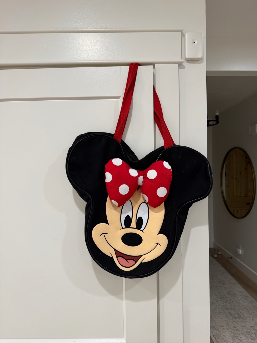 Big head Minnie Mouse Red Bow  Tote - Black & Red